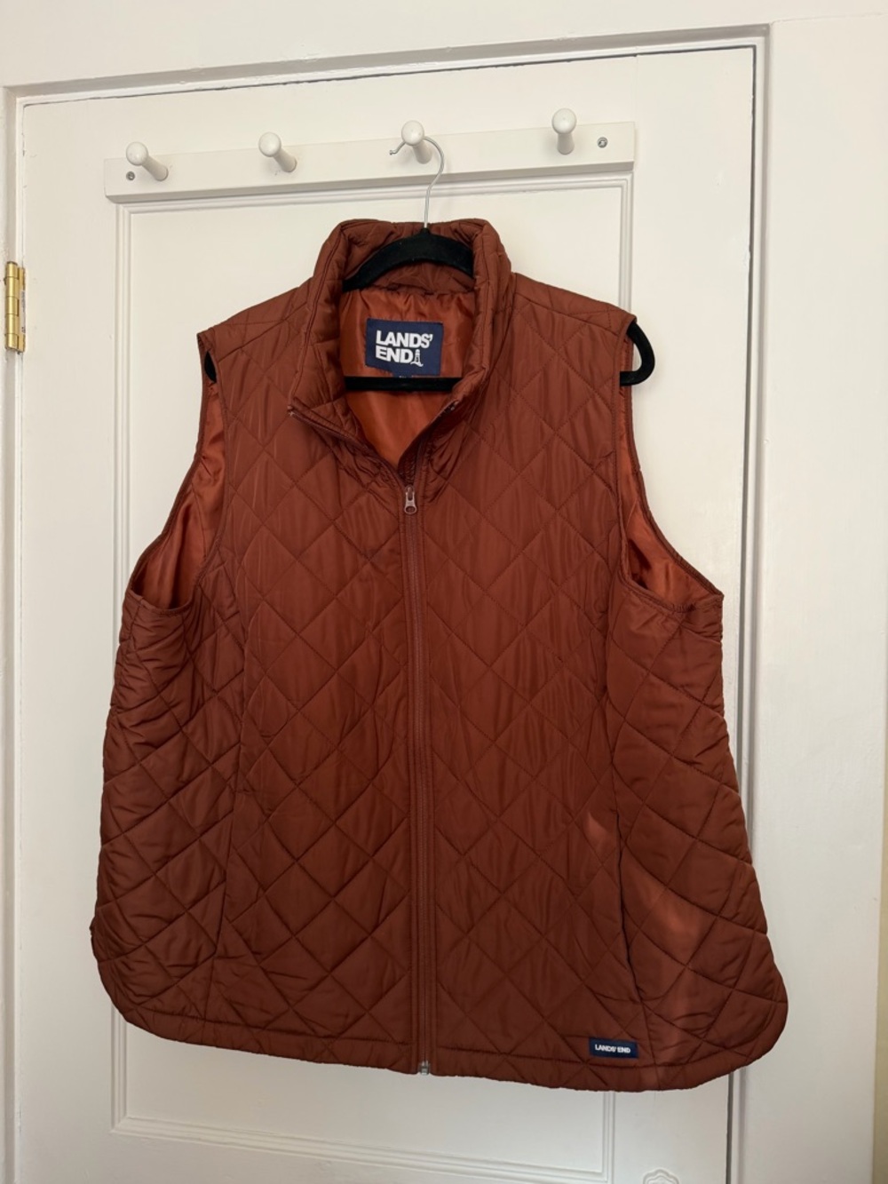 Lands' End Quilted Vest in Rust Brown